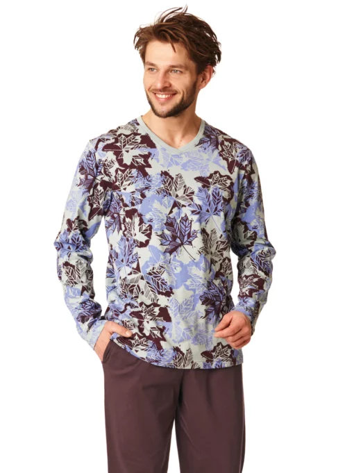 Piżama męska KEY bawełniana MNS-511 B22 brąz - obrazek 4