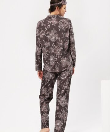 Alternative view of Piżama damska KEY poliester LNS-817 B24 brąz