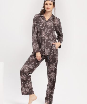 Alternative view of Piżama damska KEY poliester LNS-817 B24 XXL-4XL brąz