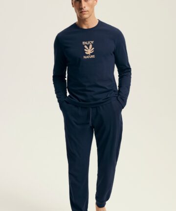 Piżama męska Henderson 43467 Level 59X navy długa bawełna