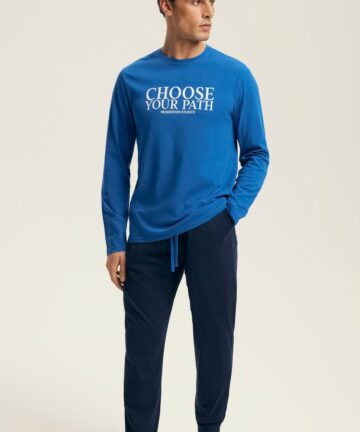 Piżama męska Henderson bawełniana 43472 LOOP 55X blue