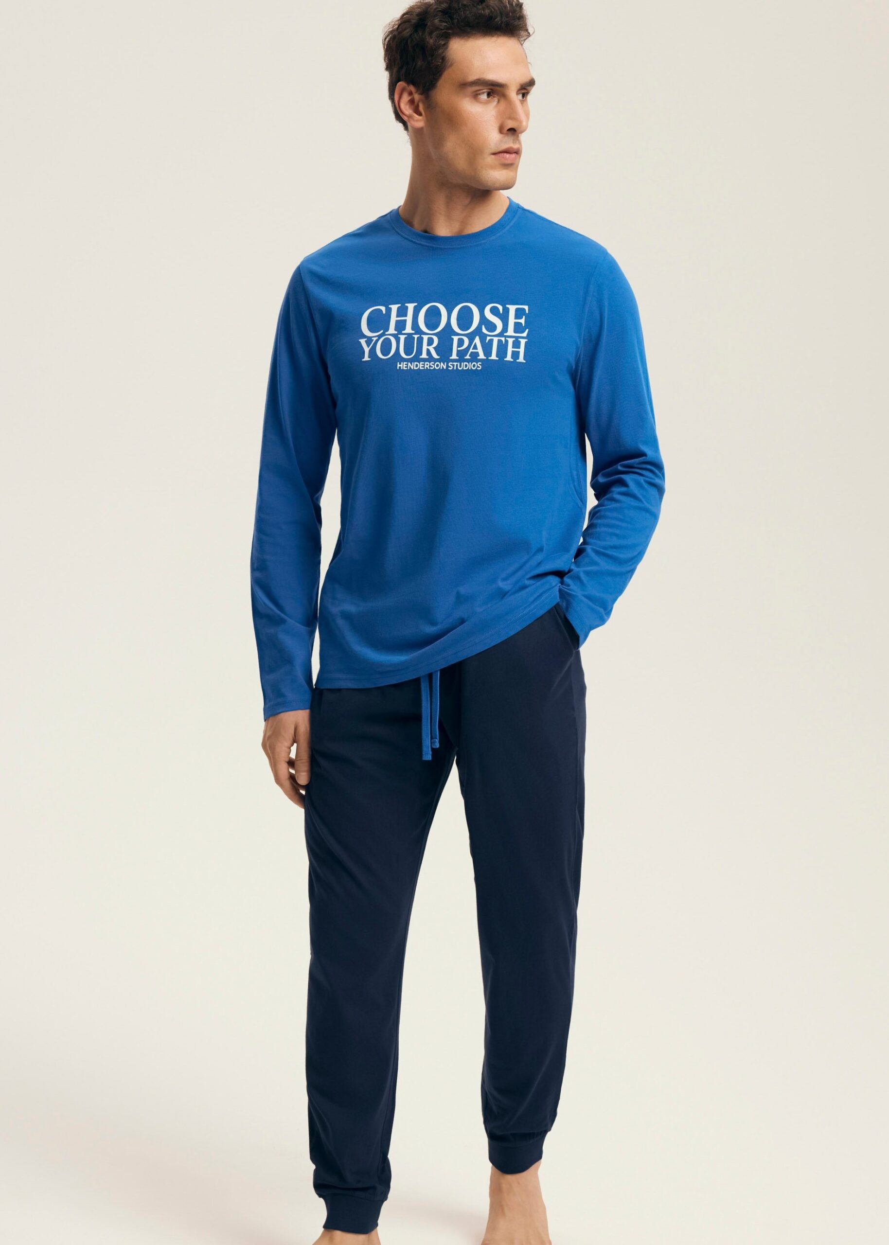 Piżama męska Henderson bawełniana 43472 LOOP 55X blue