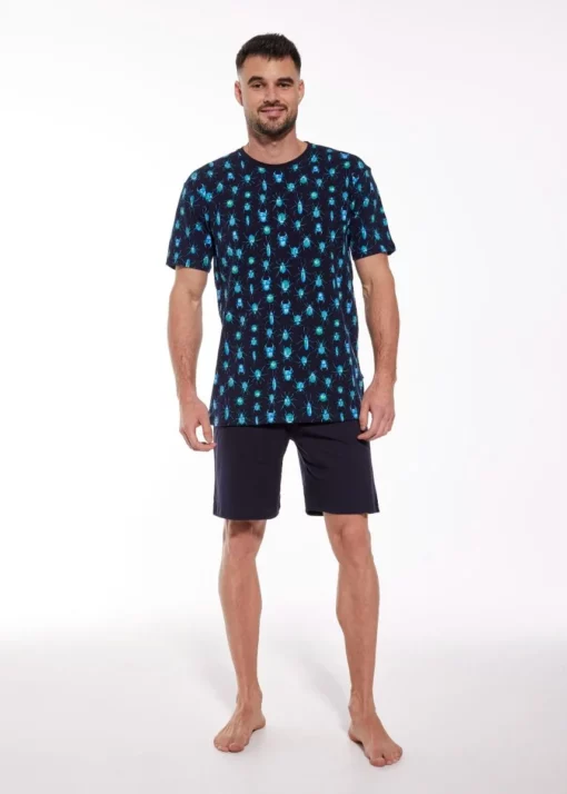 Piżama męska Cornette 323/158 bawełniana krótka Bettles WYPRZEDAŻ - obrazek 2