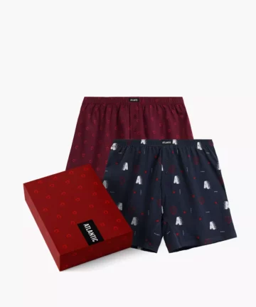2-PACK Bokserki męskie Atlantic luźne 2GMB-012-GRA/CZE