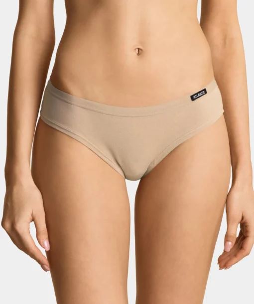 3-PACK Figi Damskie Bikini 3BLP-586-BEŻOWY WYPRZEDAŻ - obrazek 2