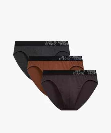 3-PACK Slipy męskie Atlantic sport 3MP-209-SZMC/CEMC/BRM