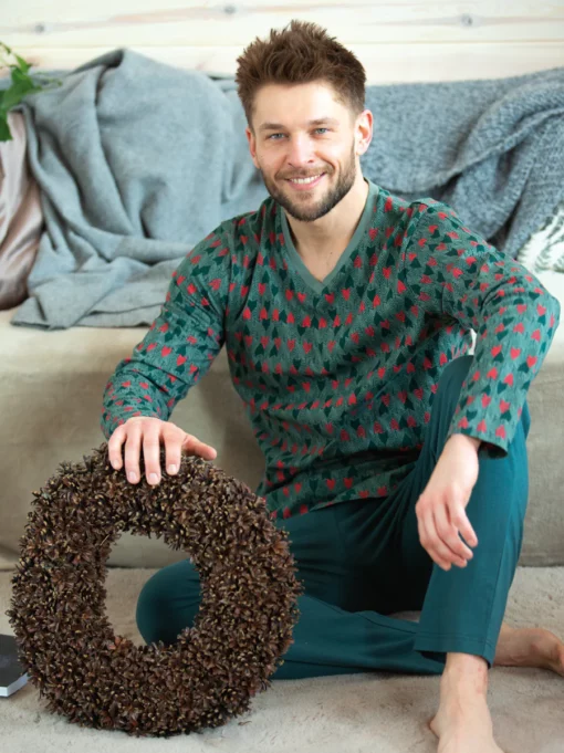 Piżama męska KEY bawełniana MNS-916 B22 zielony - obrazek 5