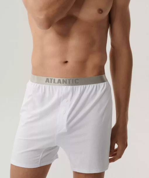 Bokserki męskie Atlantic luźne bawełna PIMA BMB-005 biały WYPRZEDAŻ - obrazek 5