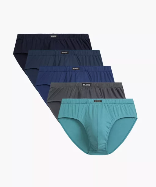 5-PACK Slipy męskie Atlantic Classic 5SMP-003- GRA/NIEC/ZIEJ/IND/NIEC WYPRZEDAŻ - obrazek 4