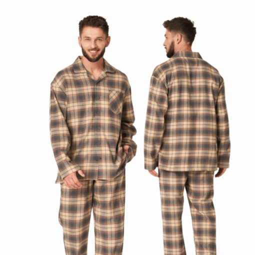 Piżama męska KEY bawełniana MNS-402 B24 3XL-4XL beż - obrazek 3