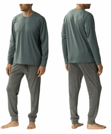 Piżama męska Atlantic NMP-372-SZG_SZM  bawełniana długa WYPRZEDAŻ