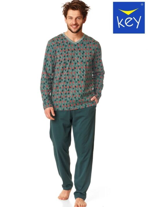 Piżama męska KEY bawełniana MNS-916 B22 zielony - obrazek 3