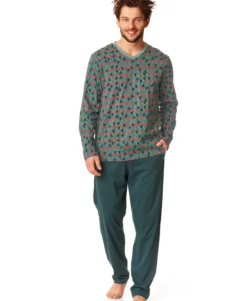 Piżama męska KEY bawełniana MNS-916 B22 zielony