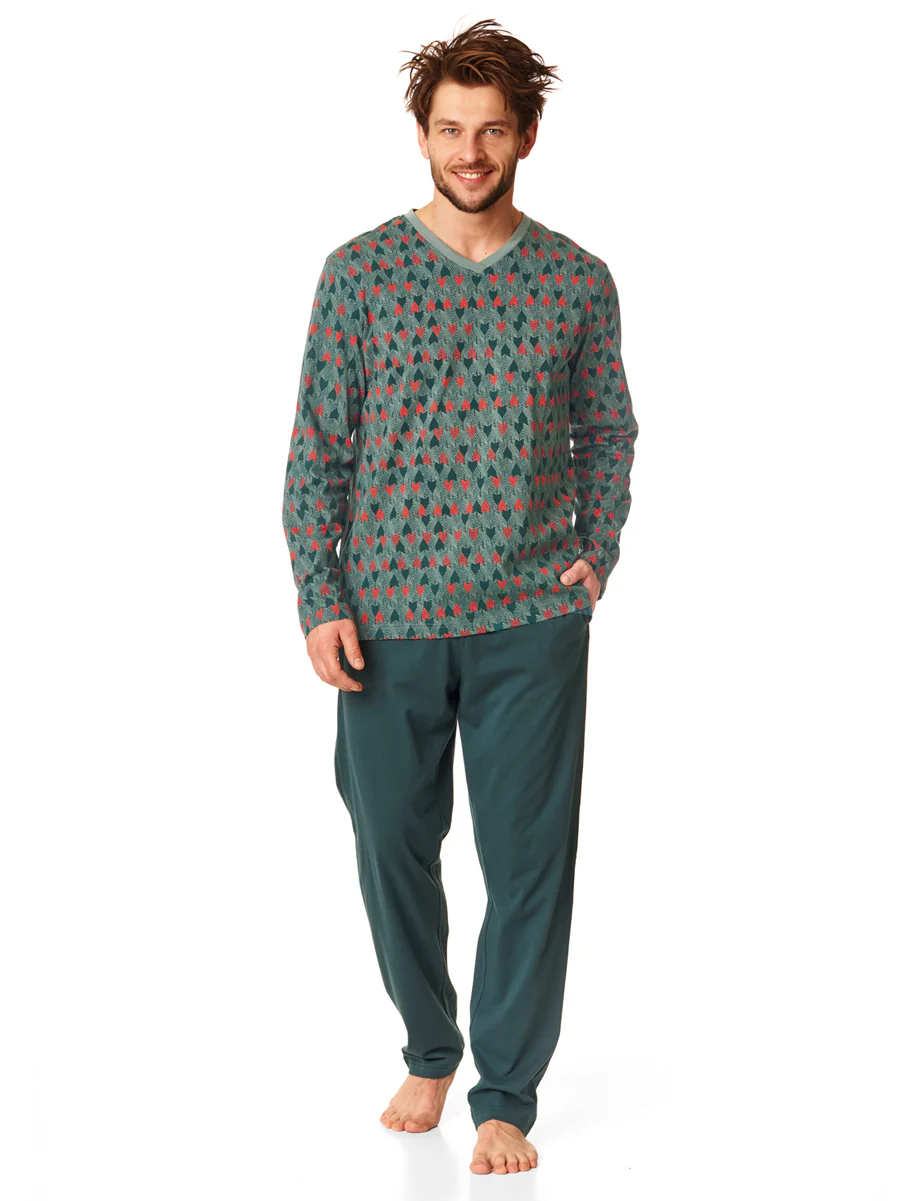 Piżama męska KEY bawełniana MNS-916 B22 zielony