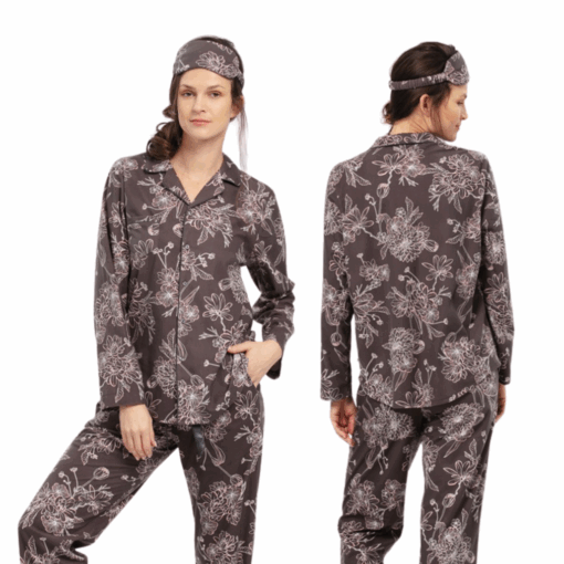 Piżama damska KEY poliester LNS-817 B24 XXL-4XL brąz - obrazek 4