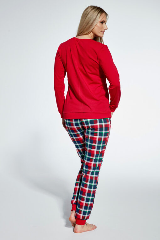 Piżama damska Cornette 671/348 Snowman czerwona bawełna WYPRZEDAŻ - obrazek 3