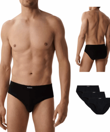 3-PACK Slipy męskie Atlantic bawełniane 3BMP-006-czarny WYPRZEDAŻ