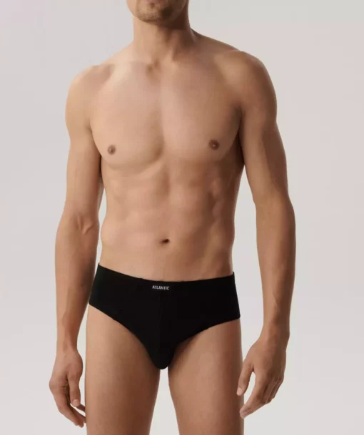 3-PACK Slipy męskie Atlantic bawełniane 3BMP-006-czarny WYPRZEDAŻ - obrazek 2