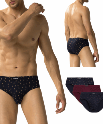 Slipy męskie Atlantic Classic 3MP-183-GRA/WIN/GRA, 3-pak WYPRZEDAŻ