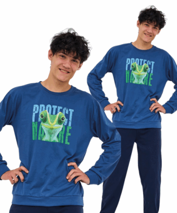 Piżama młodzieżowa Cornette 999/55 Protect 164-188 jeans WYPRZEDAŻ