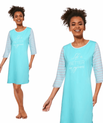 Koszula damska Cornette PD-486/273 LIFE turkus bawełniana