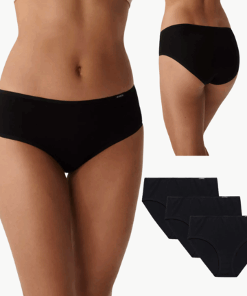 3-PACK Figi damskie Atlantic Classic bawełniane 3BLP-603 czarne WYPRZEDAŻ