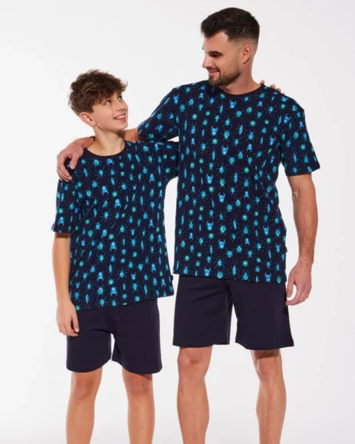 Piżama męska Cornette 323/158 bawełniana krótka Bettles WYPRZEDAŻ - obrazek 4
