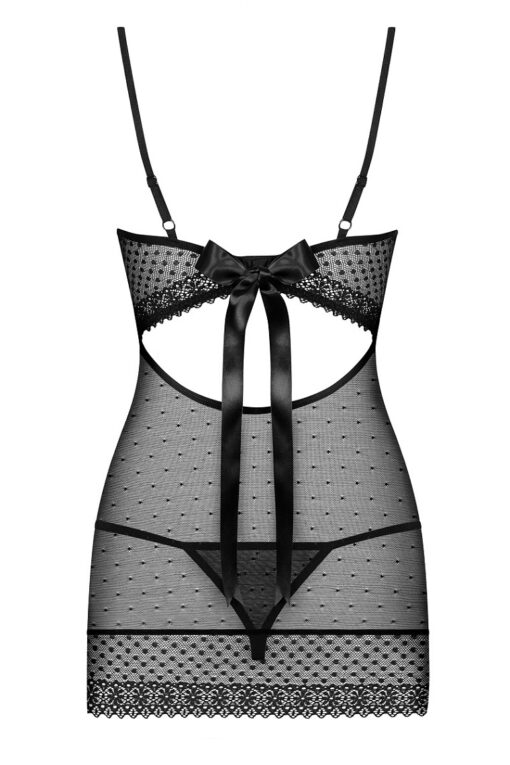 KOMPLET OBSESSIVE 817-CHE-1 KOSZULKA I STRINGI czarny - obrazek 4