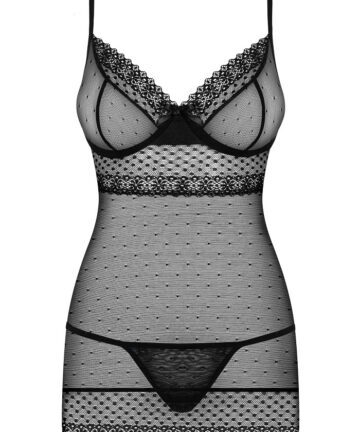 Alternative view of KOMPLET OBSESSIVE 817-CHE-1 KOSZULKA I STRINGI czarny