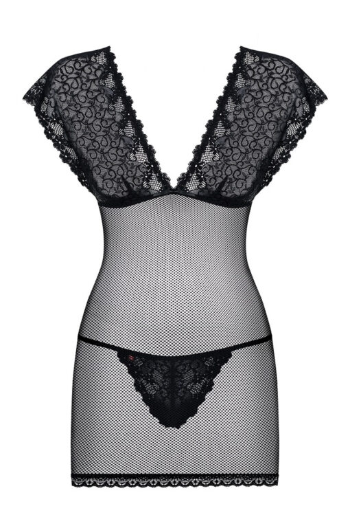 KOMPLET OBSESSIVE 821-CHE-1 KOSZULKA I STRINGI czarny - obrazek 3