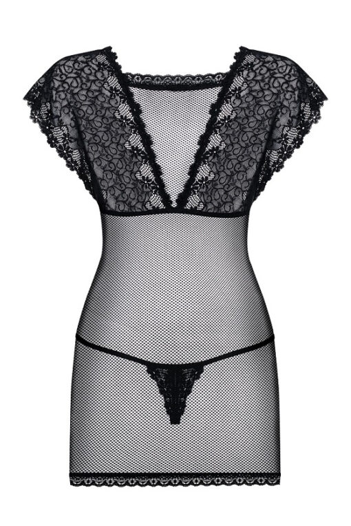 KOMPLET OBSESSIVE 821-CHE-1 KOSZULKA I STRINGI czarny - obrazek 4