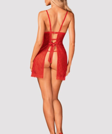 KOMPLET OBSESSIVE CLAUSSICA BABYDOLL I STRINGI czerwony