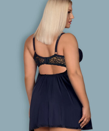 KOMPLET OBSESSIVE DRIMERA BABYDOLL I STRINGI niebieski ciemny