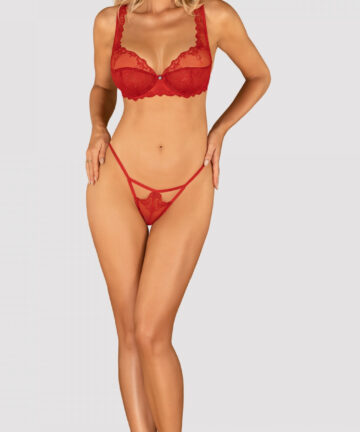 KOMPLET OBSESSIVE LONESIA 2-CZĘSIOWY czerwony