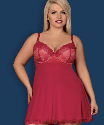 Alternative view of KOMPLET OBSESSIVE ROSALYNE BABYDOLL I STRINGI czerwony