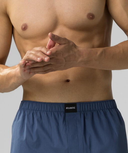 Bokserki męskie luźne Atlantic MBT-003 indygo WYPRZEDAŻ - obrazek 4