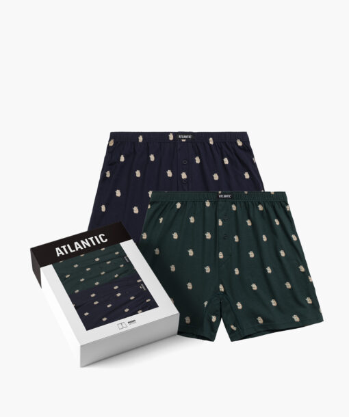 Bokserki luźne Atlantic 2MBH-003-GRA/SZG, 2-pak, granatowe/szmaragdowe WYPRZEDAŻ - obrazek 7