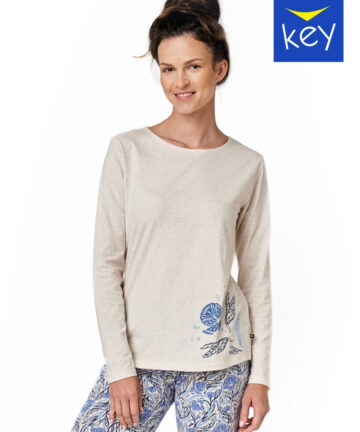 Piżama damska KEY bawełniana LNS-672 B23 beż