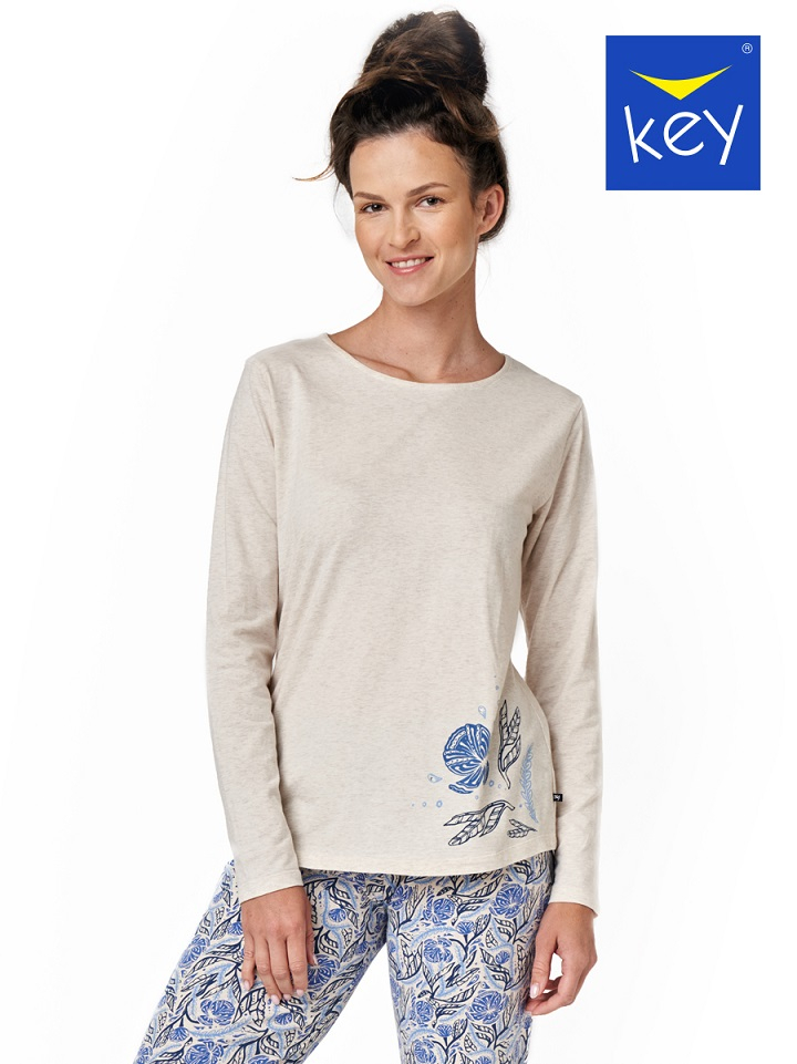 Piżama damska KEY bawełniana LNS-672 B23 beż