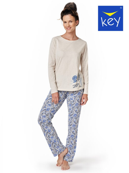Piżama damska KEY bawełniana LNS-672 B23 beż - obrazek 3