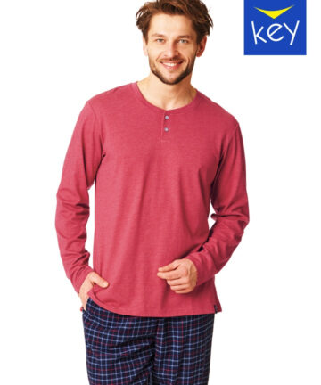 Piżama męska KEY bawełniana MNS-451 B23 bordowa