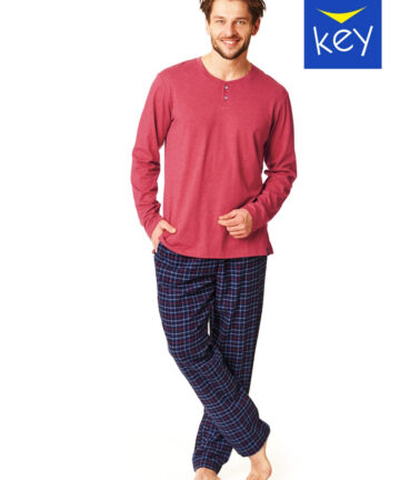 Alternative view of Piżama męska KEY bawełniana MNS-451 B23 bordowa