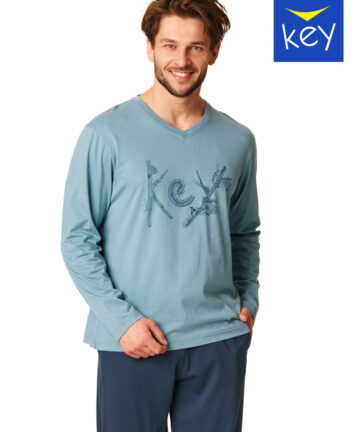 Piżama męska KEY bawełniana MNS-861 B23 morski