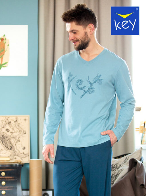 Piżama męska KEY bawełniana MNS-861 B23 morski - obrazek 5