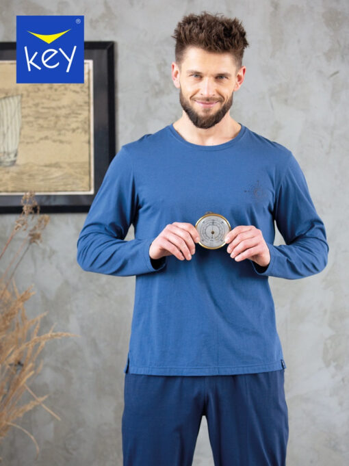 Piżama męska KEY bawełniana MNS-866 B23 niebieski - obrazek 5