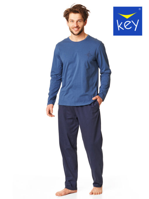 Piżama męska KEY bawełniana MNS-866 B23 niebieski - obrazek 2