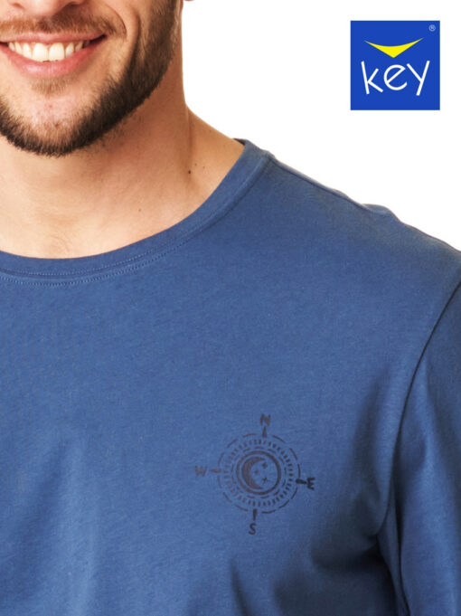 Piżama męska KEY bawełniana MNS-866 B23 niebieski - obrazek 4