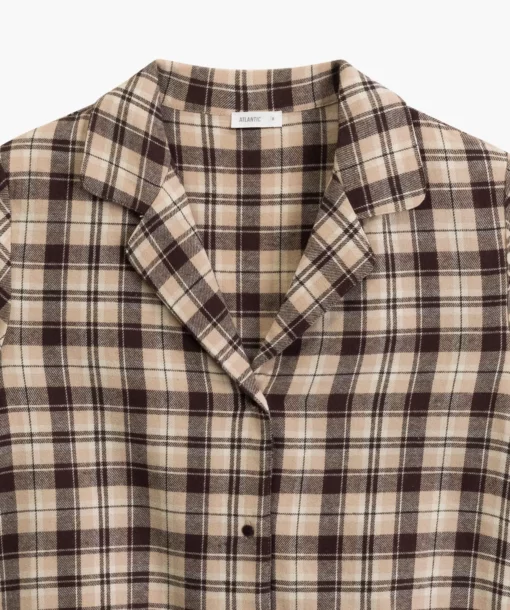 Piżama damska Atlantic NLP-505-BRO_BEZ_ECR długa bawełniana WYPRZEDAŻ - obrazek 4