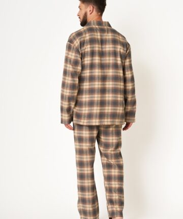 Alternative view of Piżama męska KEY MNS-402 B24 długa bawełniana beżowa