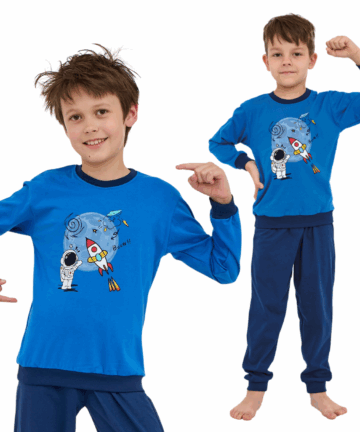 Piżama chłopięca Cornette 593/176 Galaxy 86-128 granatowy
